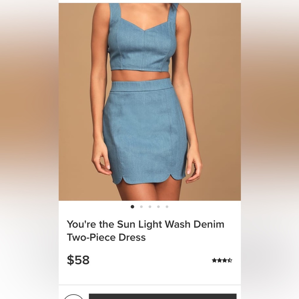 New!!! With tags. Two piece light wash denim dress